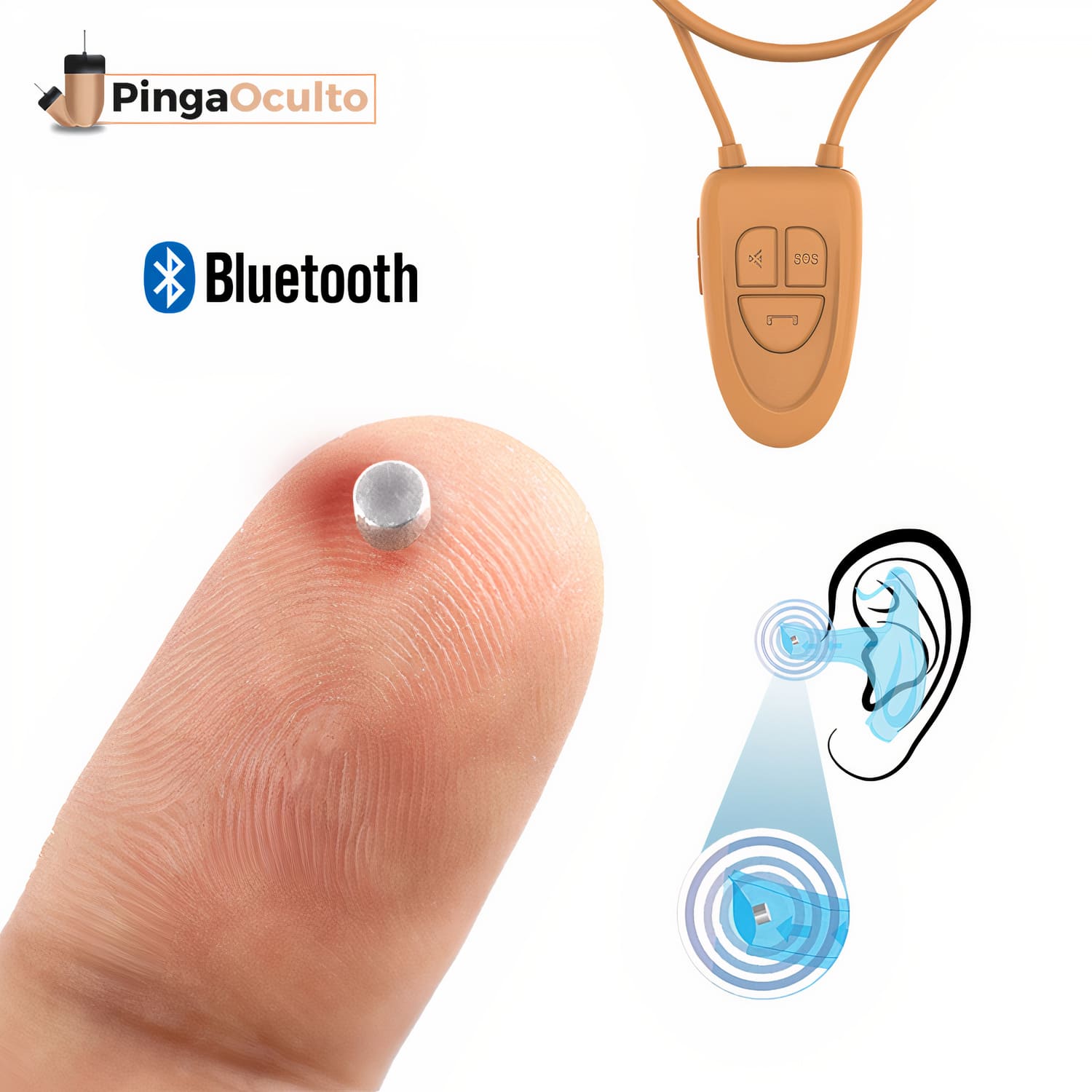 Pinganillo Vip Pro Hipermini + Micrófono Mini Bluetooth