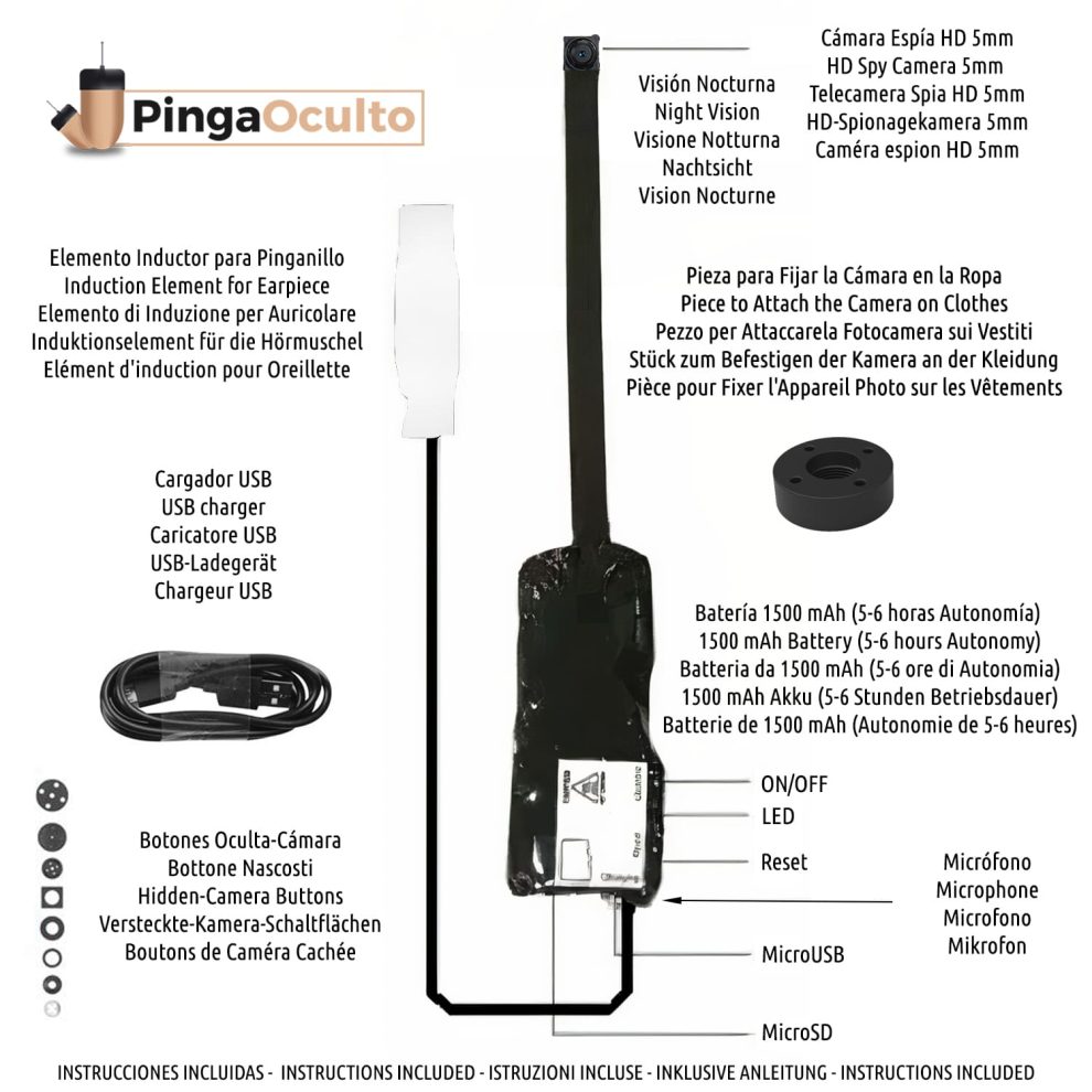 Wifi Pro Telecamera Spia Nascosta Per Esami Pingaoculto